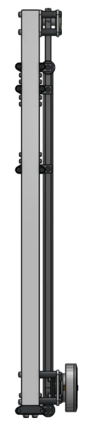 Elevator extended, side view