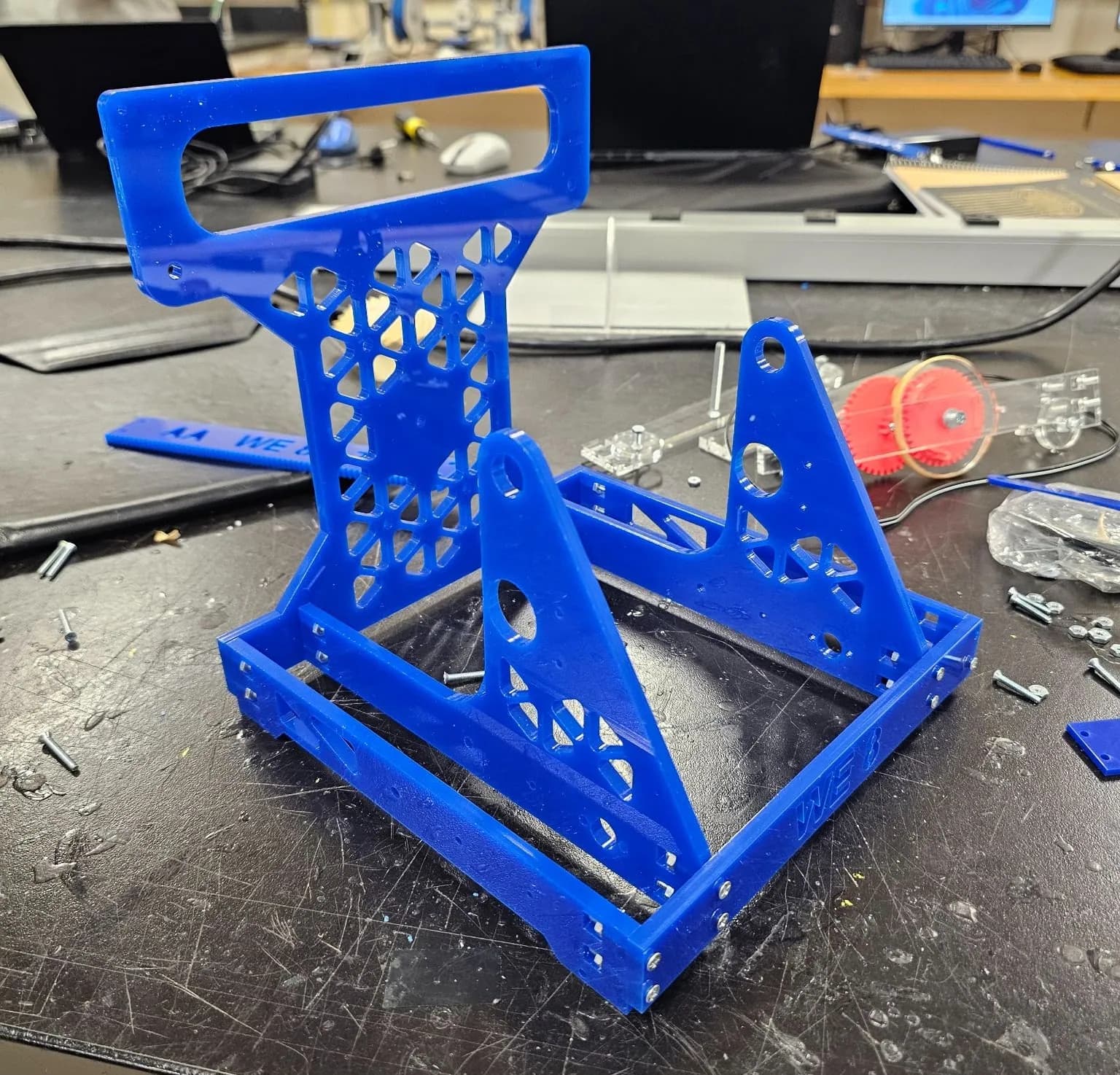 Laser-cut acrylic frame, lightened