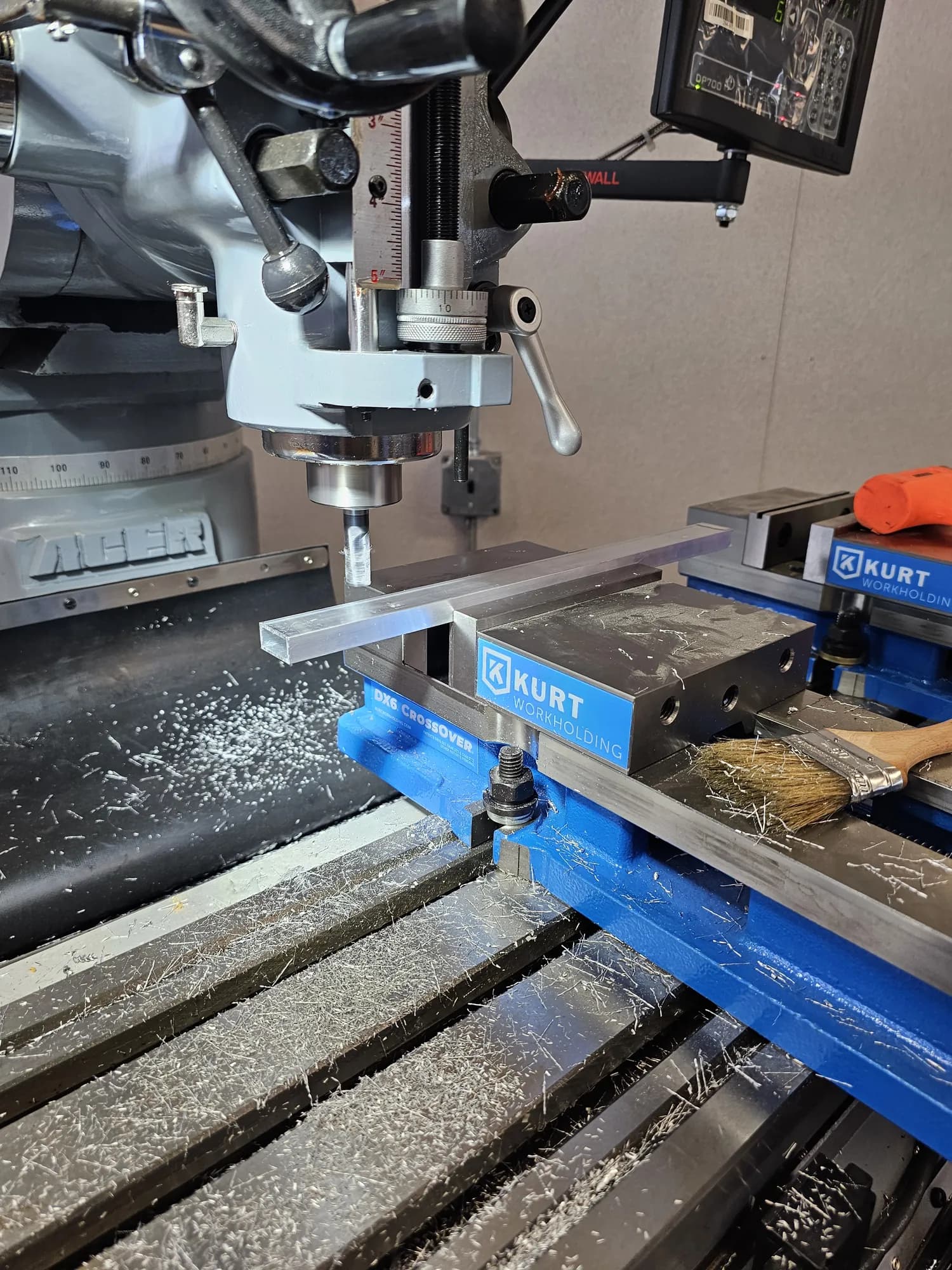 Manual mill, profiling a bar