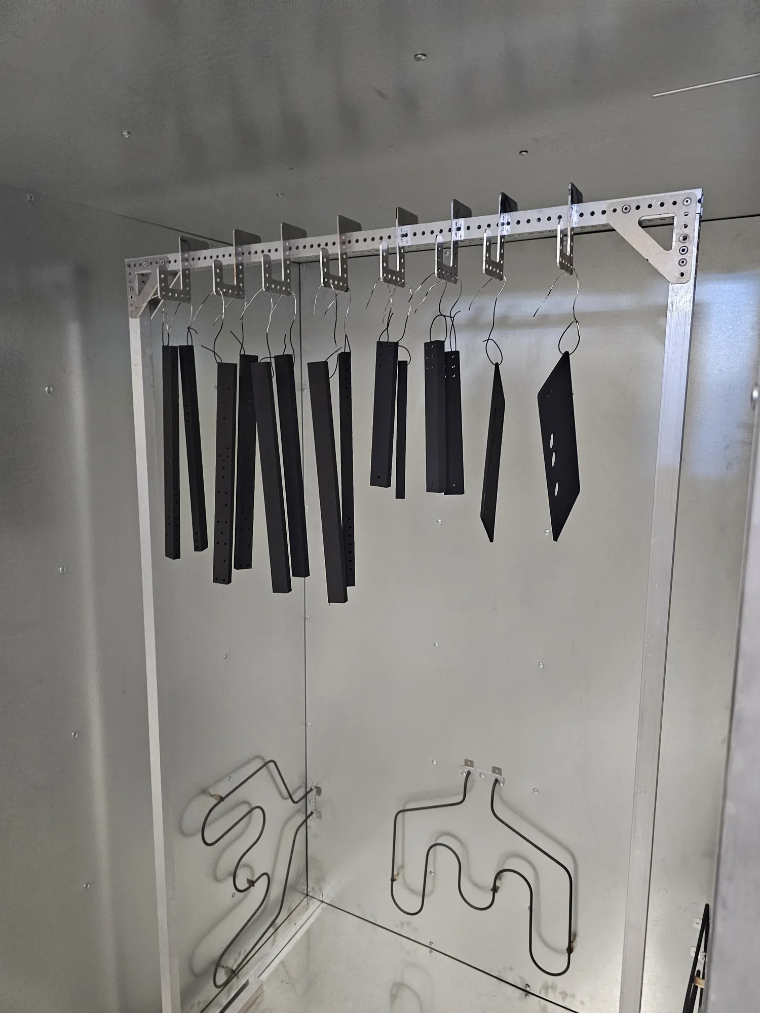 Anodised parts on the rack