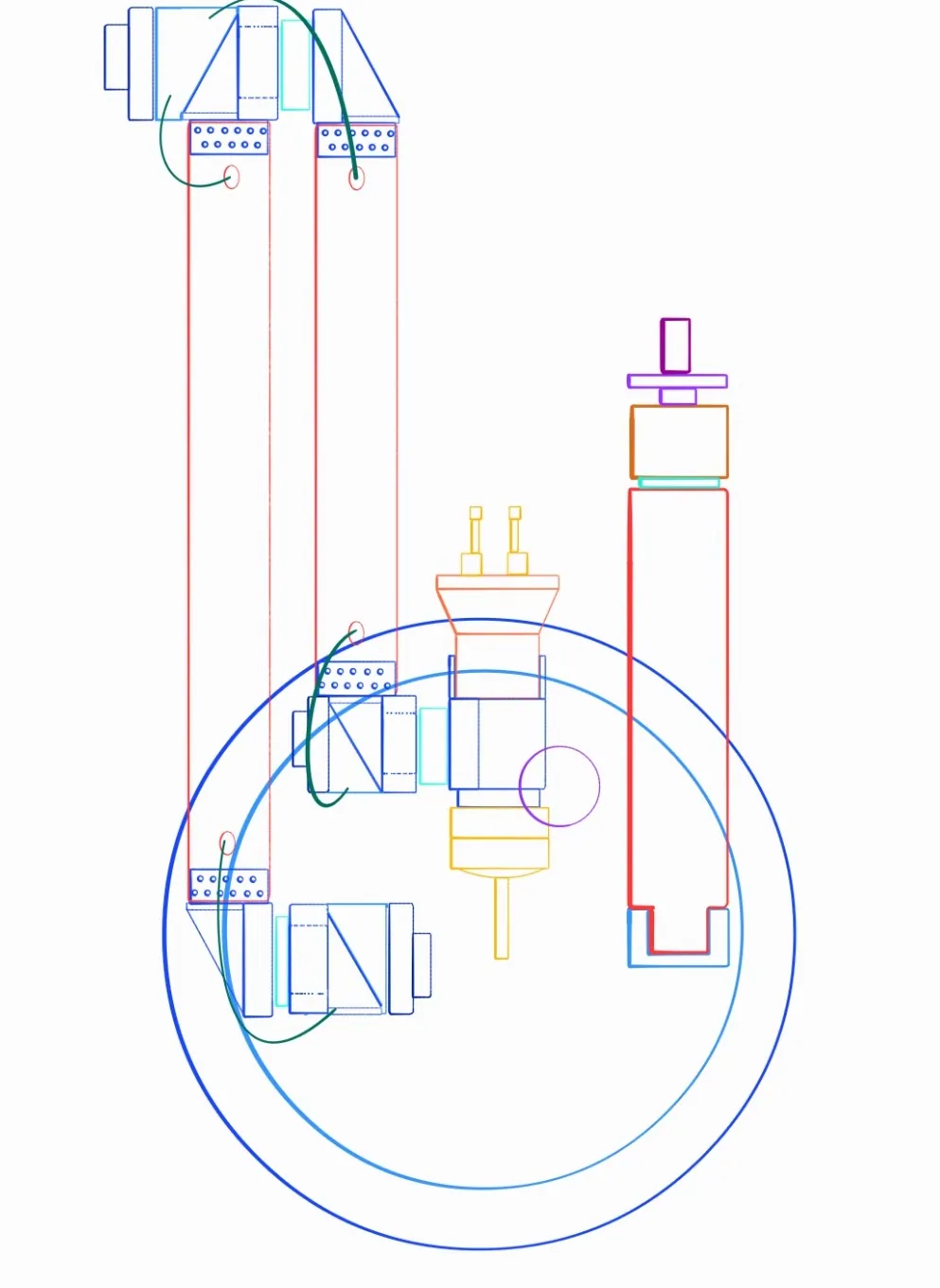 Base layout with rotation envelope