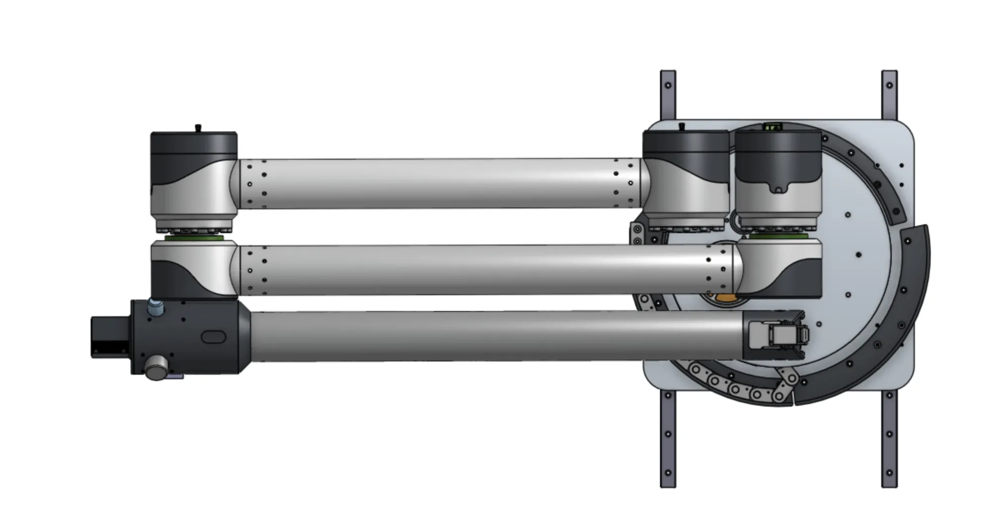 Arm folded against the base