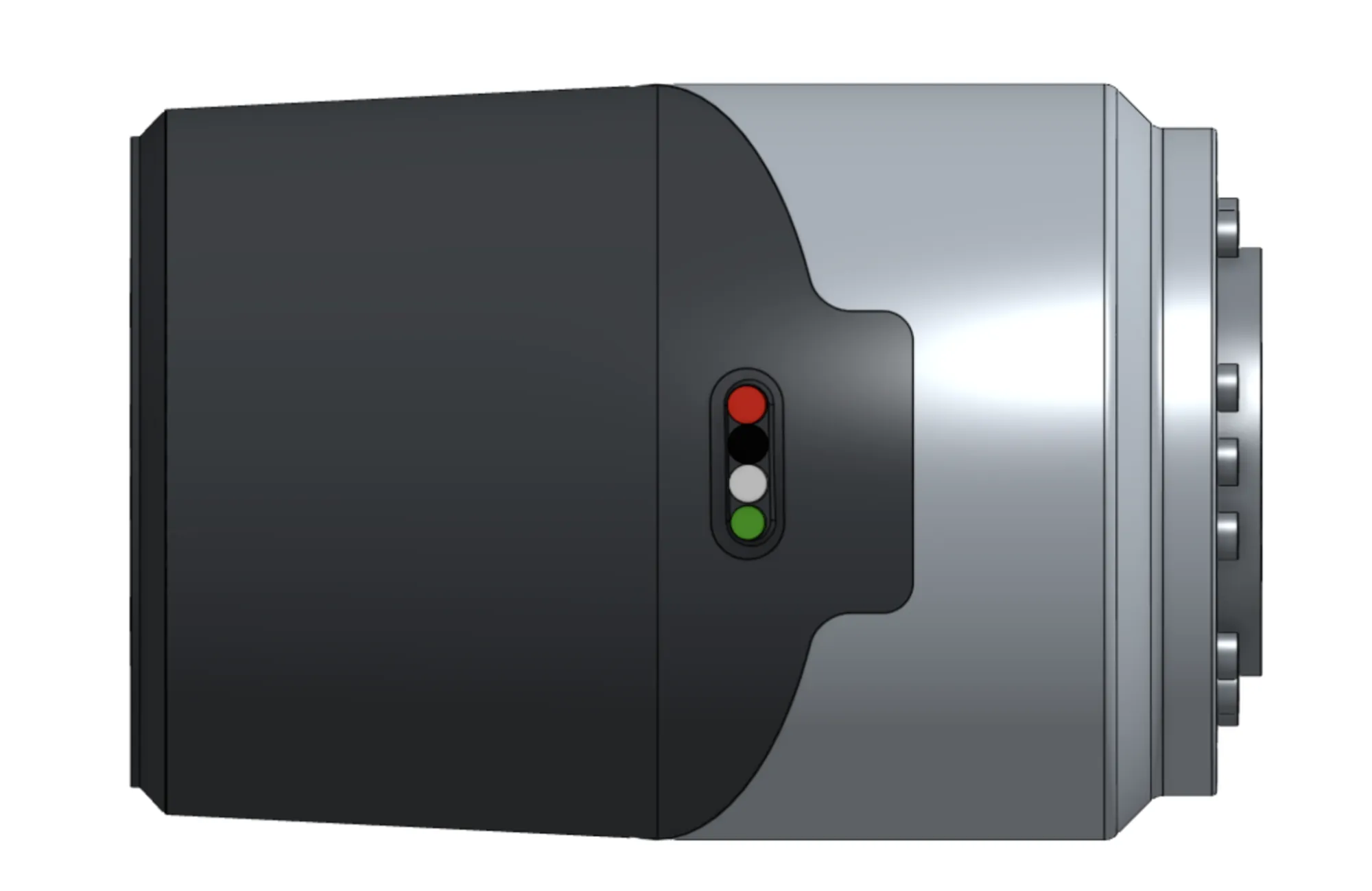 Electronic cap and status LEDs