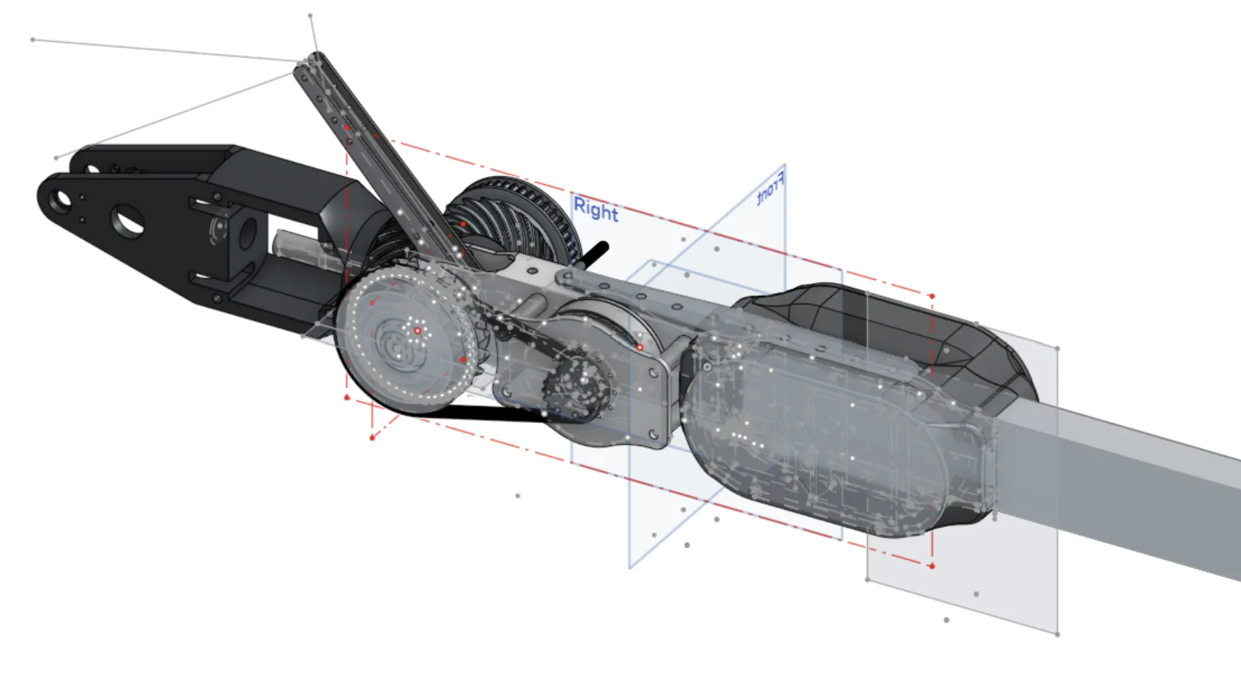 Box in the arm assembly, section planes set