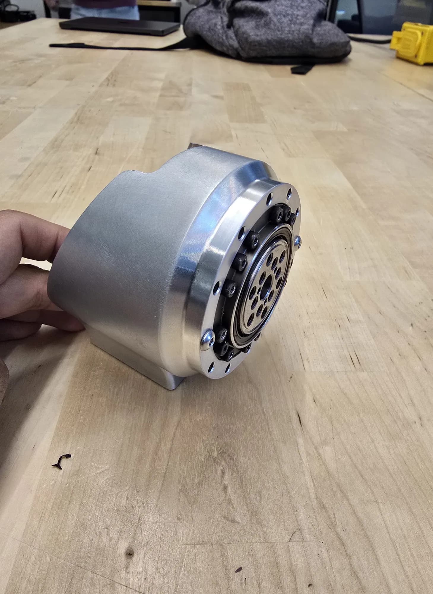 Housing in hand, harmonic drive installed