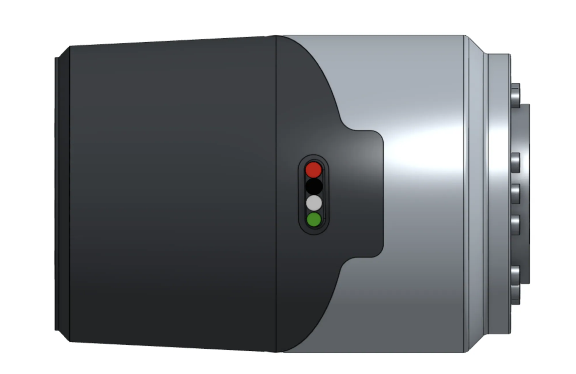 Electronic cap and status LEDs