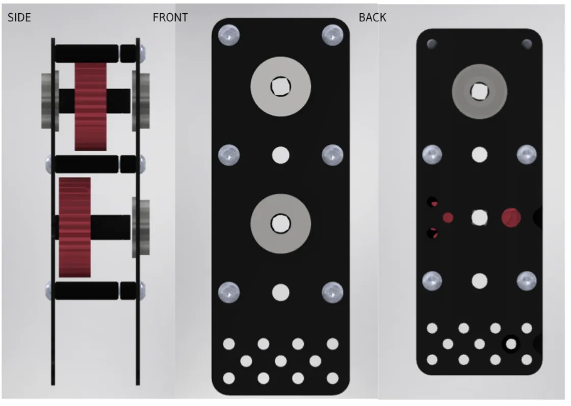 Drive plate: side, front, back