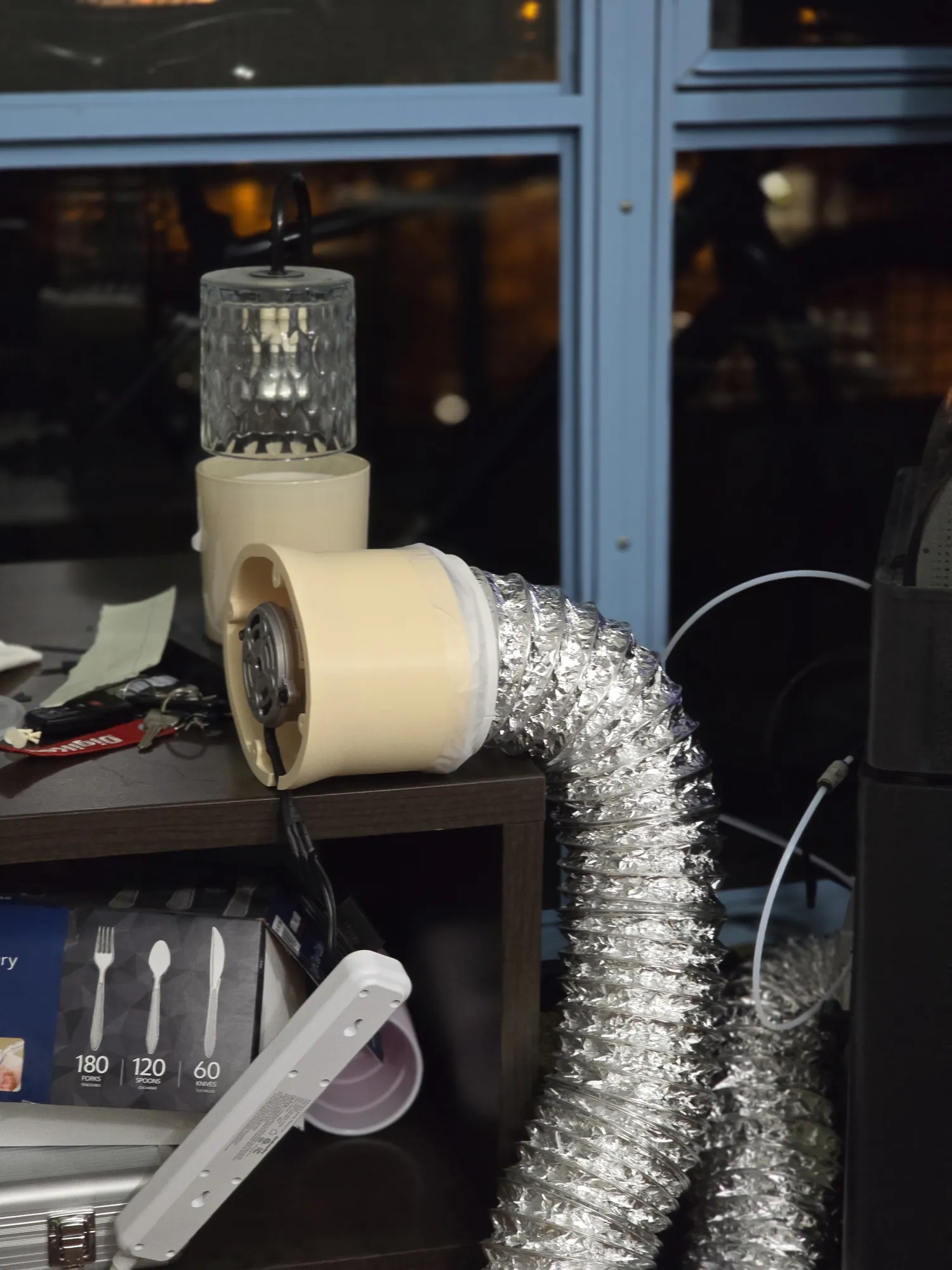 Duct and adapter off the machine