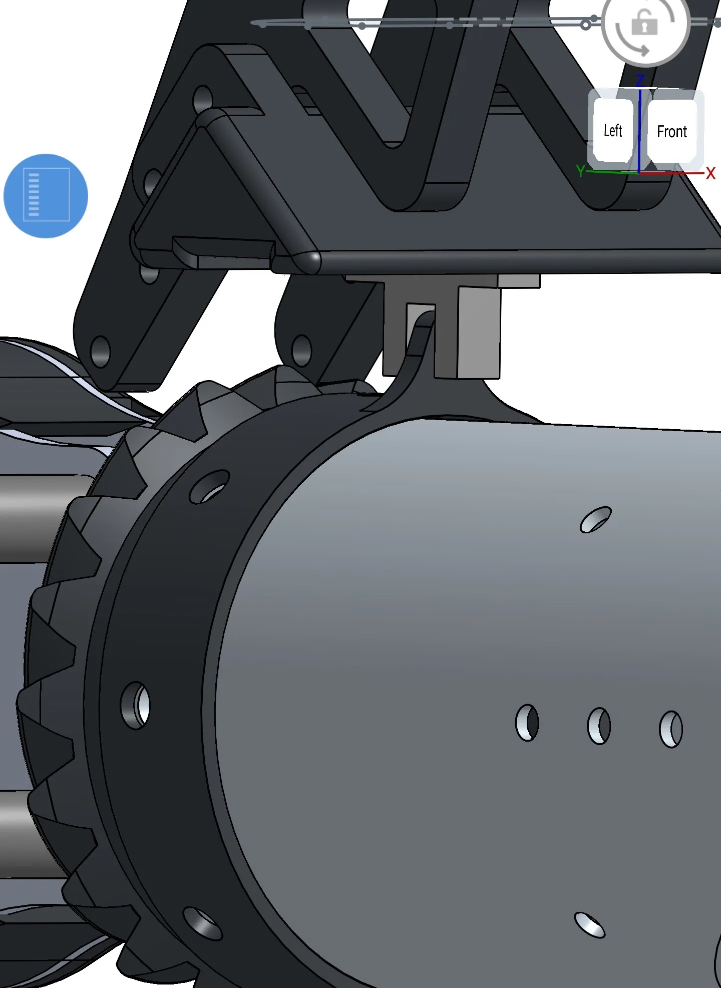 CAD: hypoid interface at the base of the stem