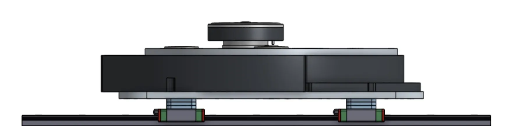 Base stack in profile, on the slide rails