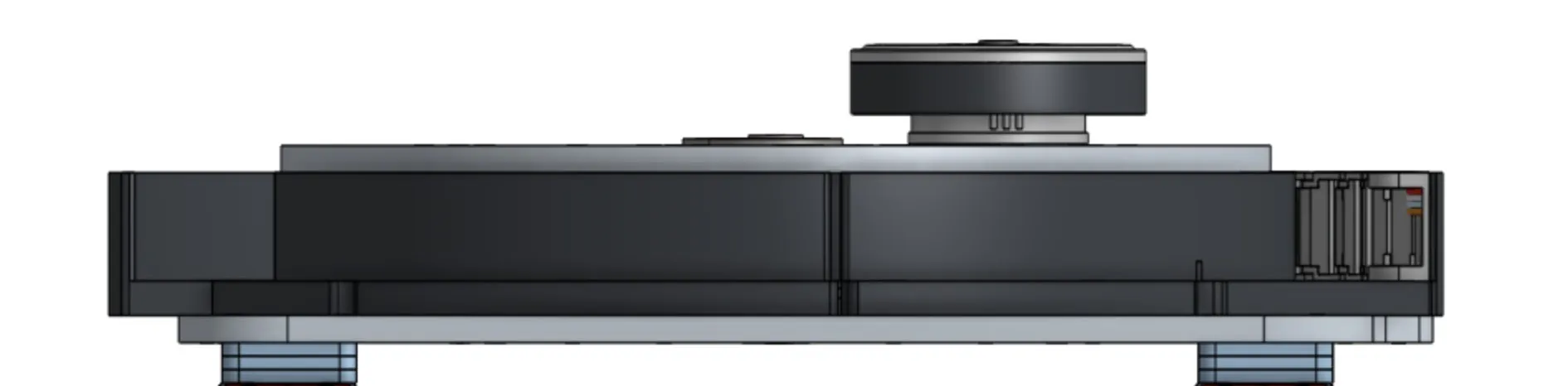 Base with the arm interface above it