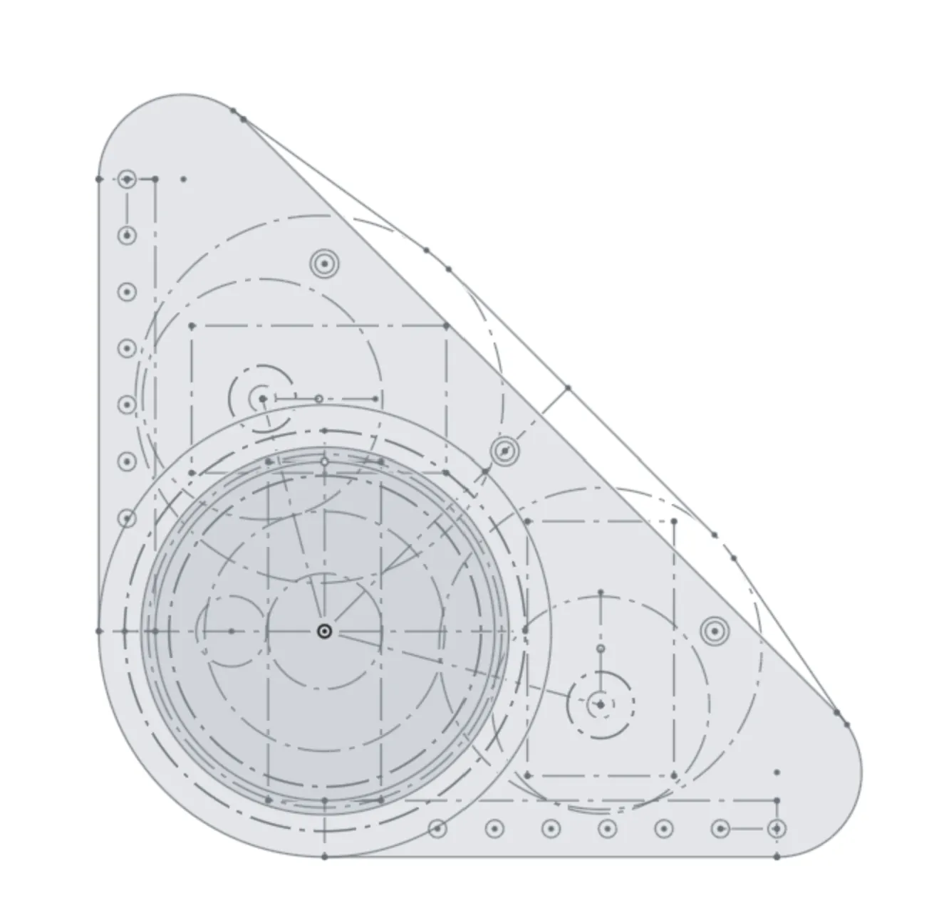 Module drawing: centre lines and the steering axis