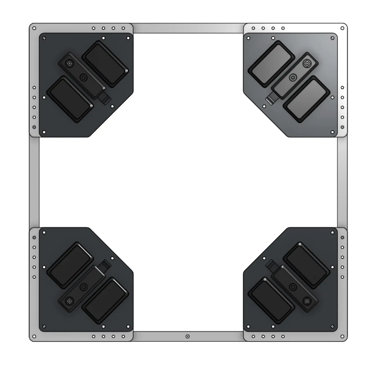 Chassis plate carrying all four corners